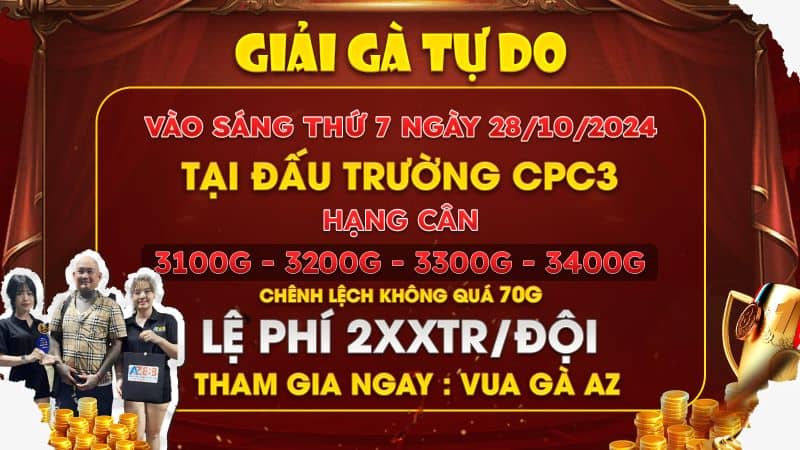 Thông báo giải gà tự do tại CPC3 ngày 28/9/2024